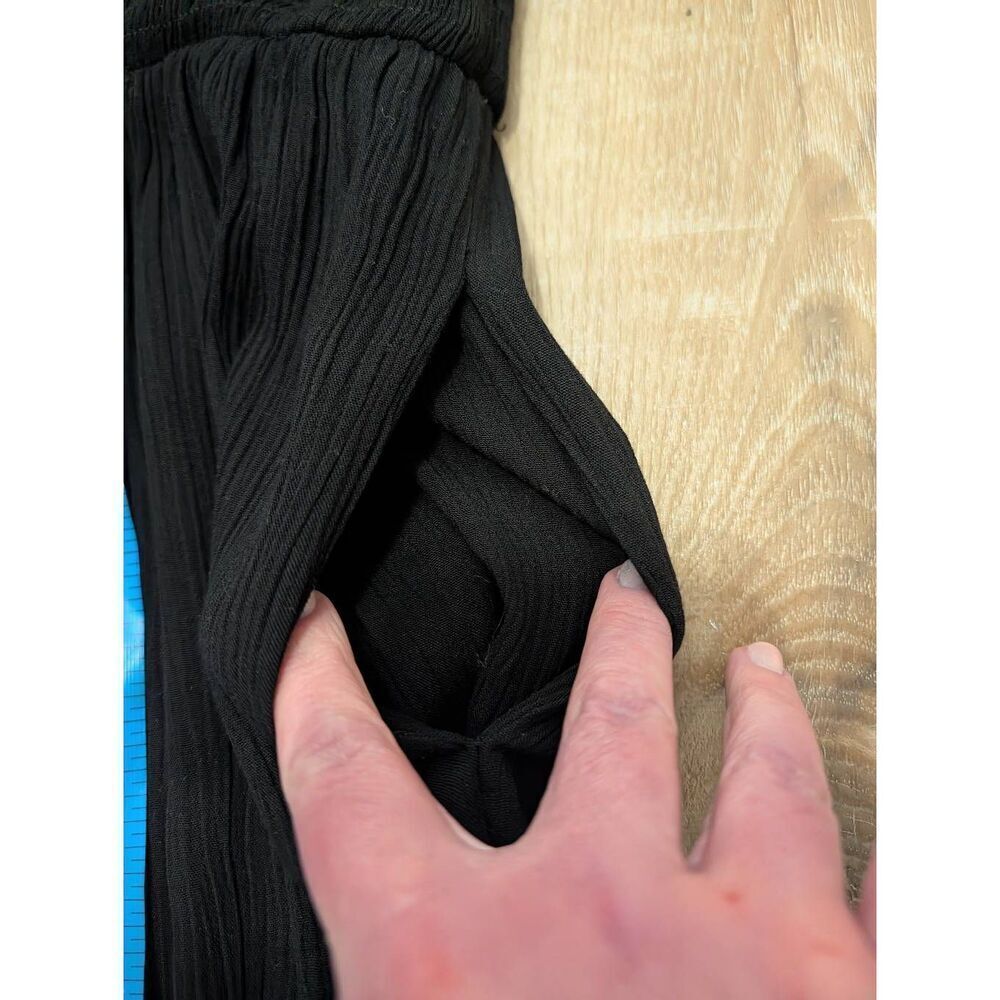 City Chic Jumpsuit Smocked Black Strapless Plus 16 16W Boho Gypsy Pockets - Picture 13 of 15